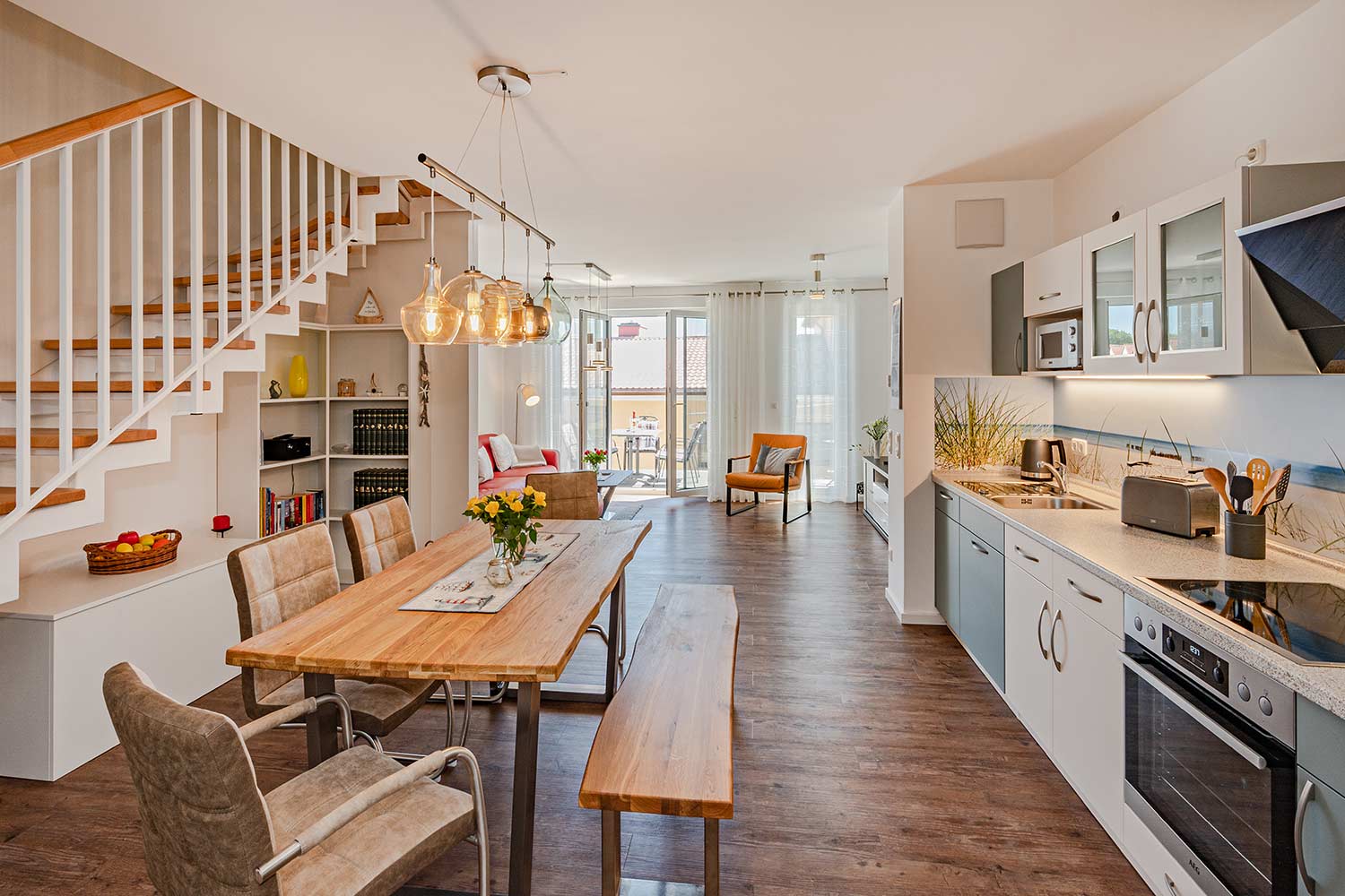 Ferienhaus Nordwind Kölpinsee Insel Usedom Küche und Essbereich