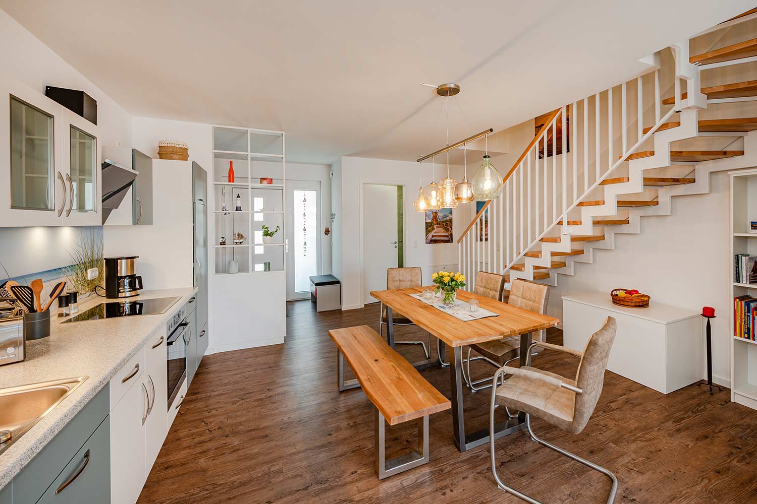 Ferienhaus Nordwind Kölpinsee Insel Usedom Küche und Essbereich