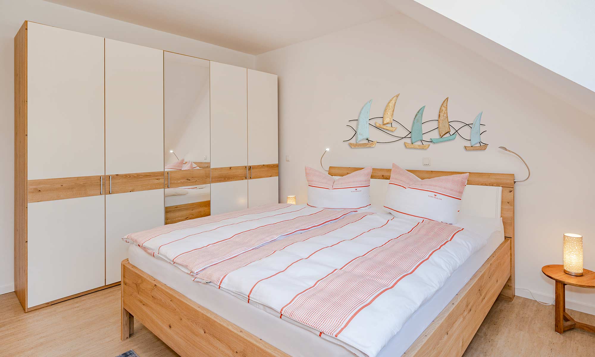 Schlafzimmer Ferienhaus Nordwind Kölpinsee